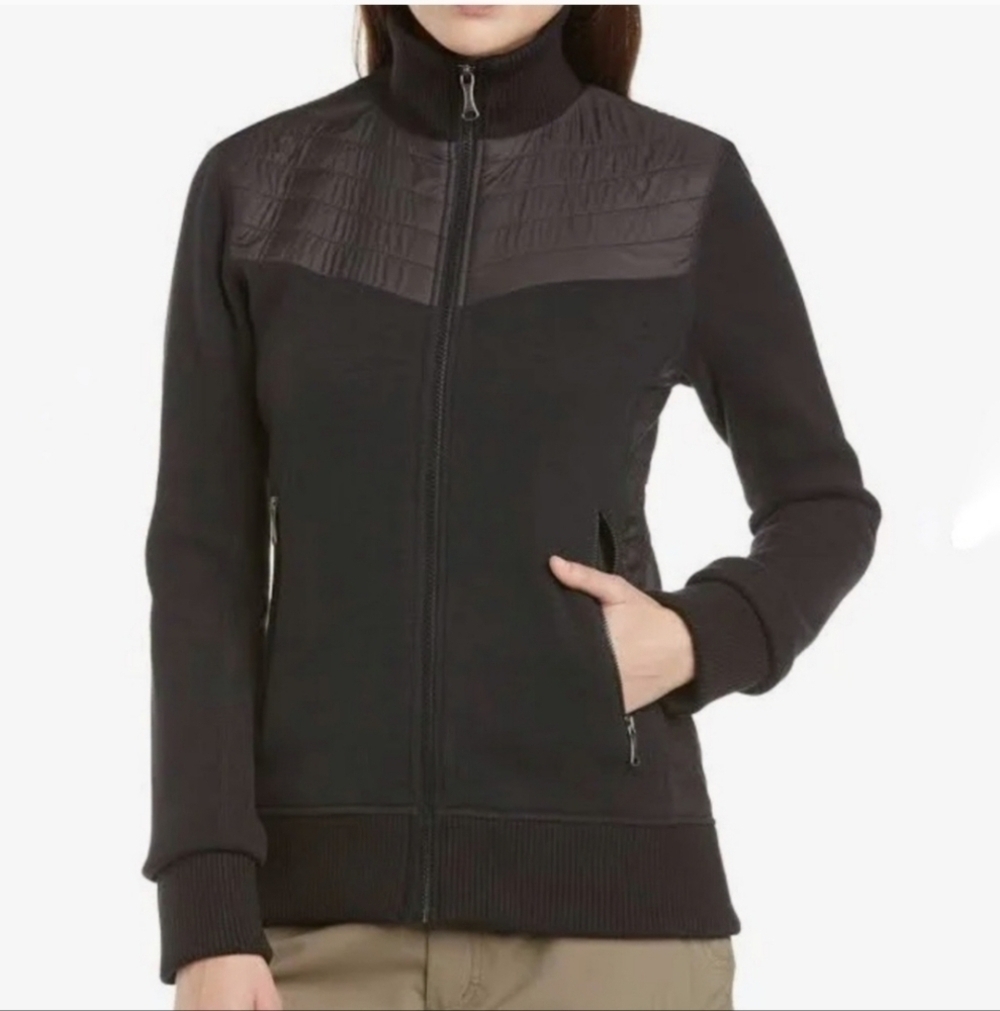 Marmot Womens Tech Sweater Fleece Zip Up Jacket Black Sweater Medium